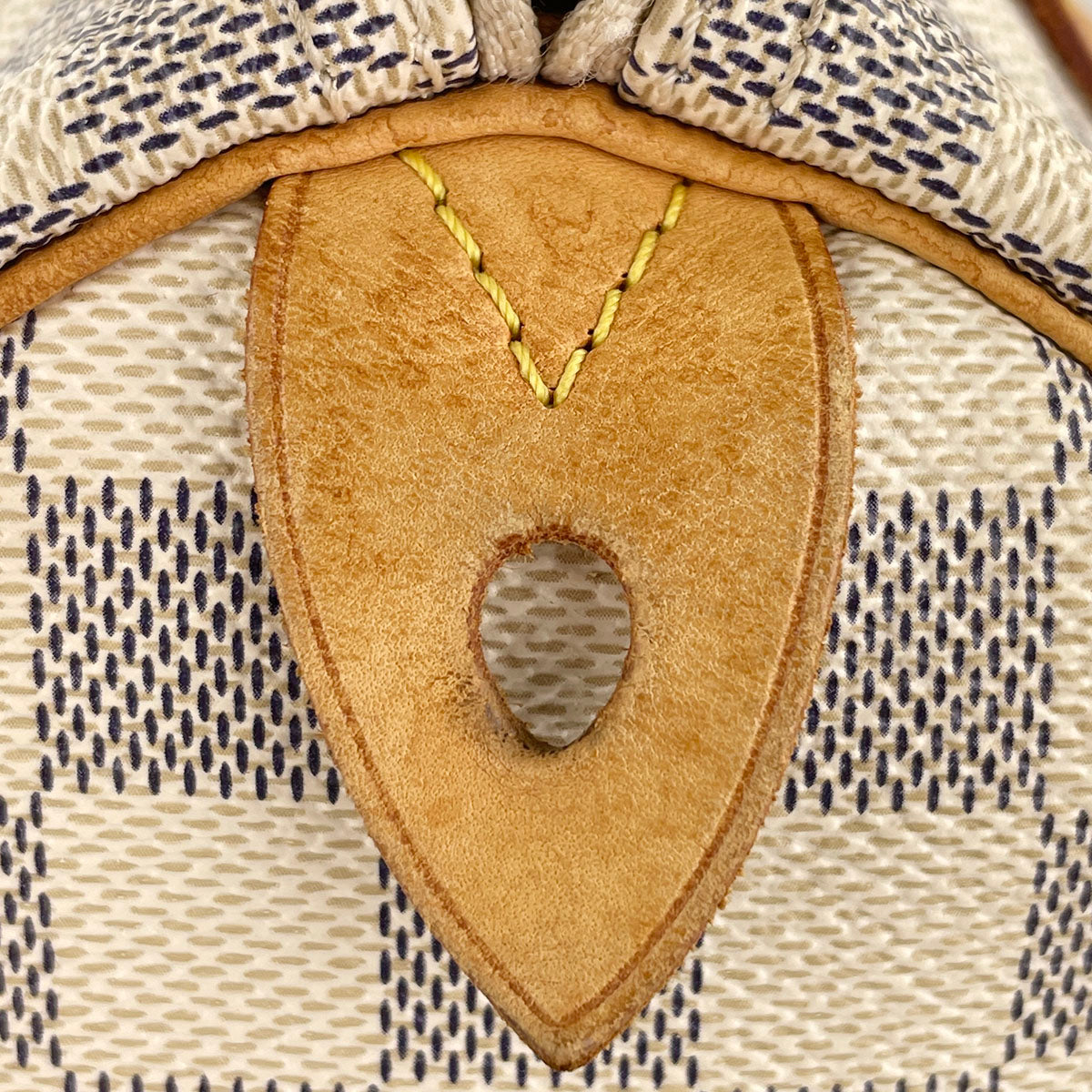 Louis Vuitton Damier Azur Speedy 25 Coated Canvas Fabric White Handbag 4939