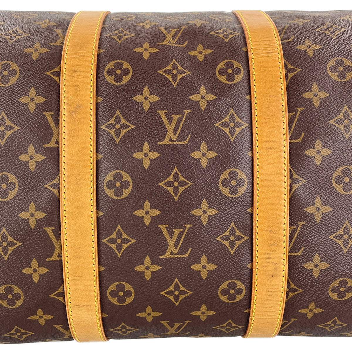 Louis Vuitton Monogram Keepall 55 Coated Canvas Fabric Brown Boston Bag 4888