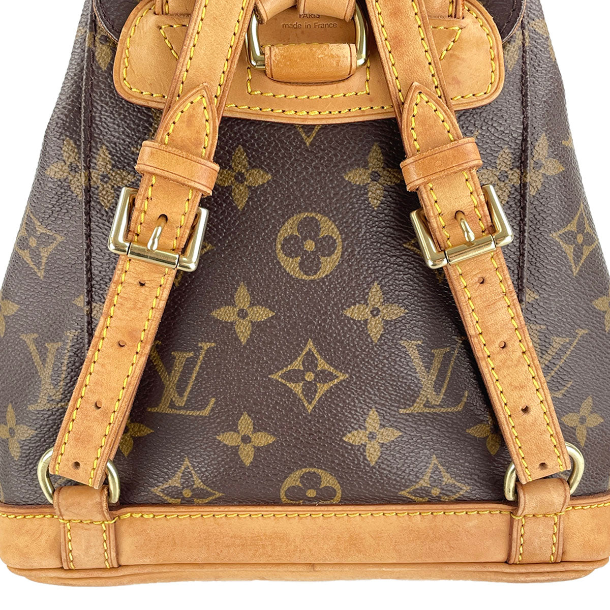 Louis Vuitton Monogram Montsouris PM Coated Canvas Brown Backpack Bag 4873