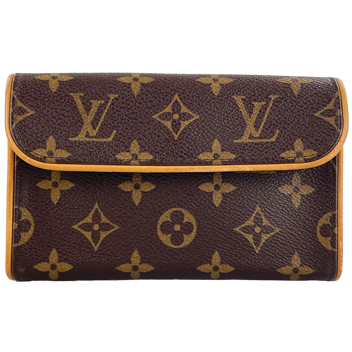 Louis Vuitton Monogram Pochette Florentine Coated Canvas Suede Brown Pouch 4875