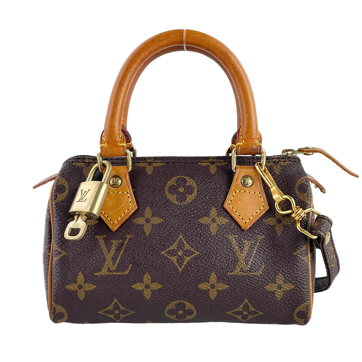 Louis Vuitton Monogram Mini speedy 2way Coated Canvas Fabric Brown Handbag 4884