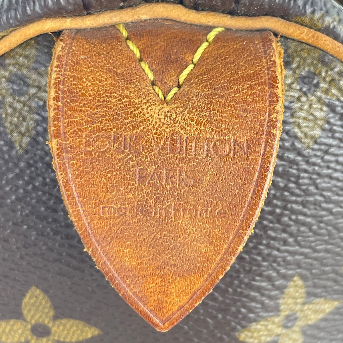 Louis Vuitton Monogram Speedy 30 Coated Canvas Fabric Brown Handbag 4909