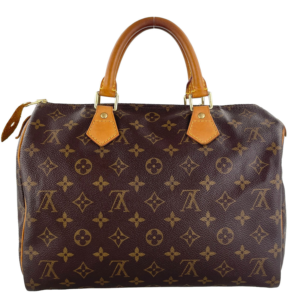 Louis Vuitton Monogram Speedy 30 Coated Canvas Fabric Brown Handbag 4935