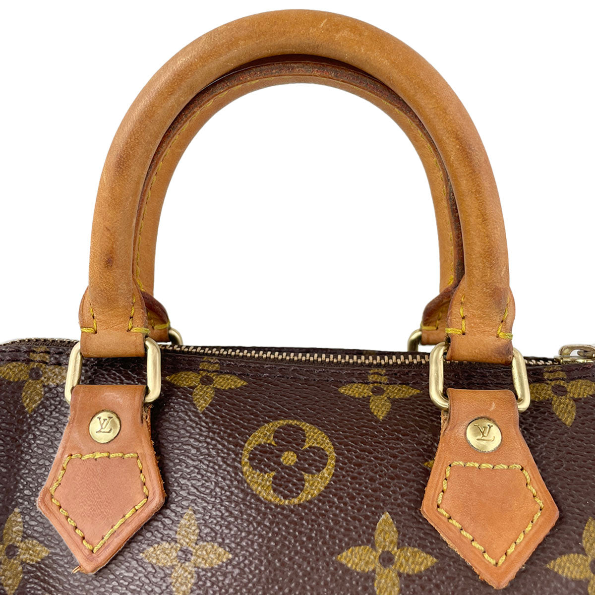 Louis Vuitton Monogram Mini speedy Coated Canvas Fabric Brown 2way Handbag 4934