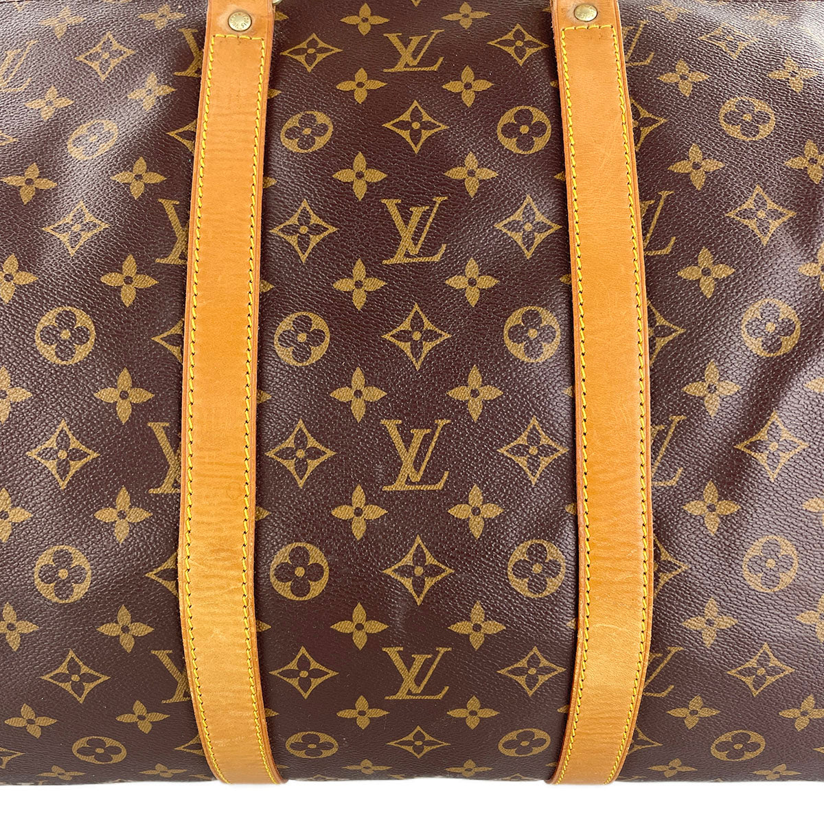 Louis Vuitton Monogram Keepall 55 Coated Canvas Fabric Brown Boston Bag 4888