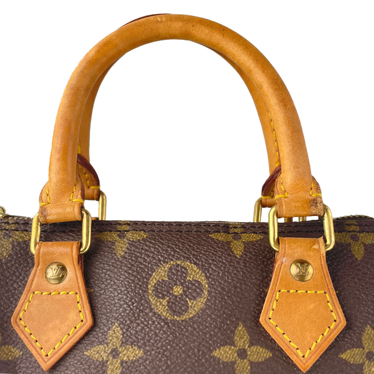 Louis Vuitton Monogram Mini speedy 2way Coated Canvas Fabric Brown Handbag 4860
