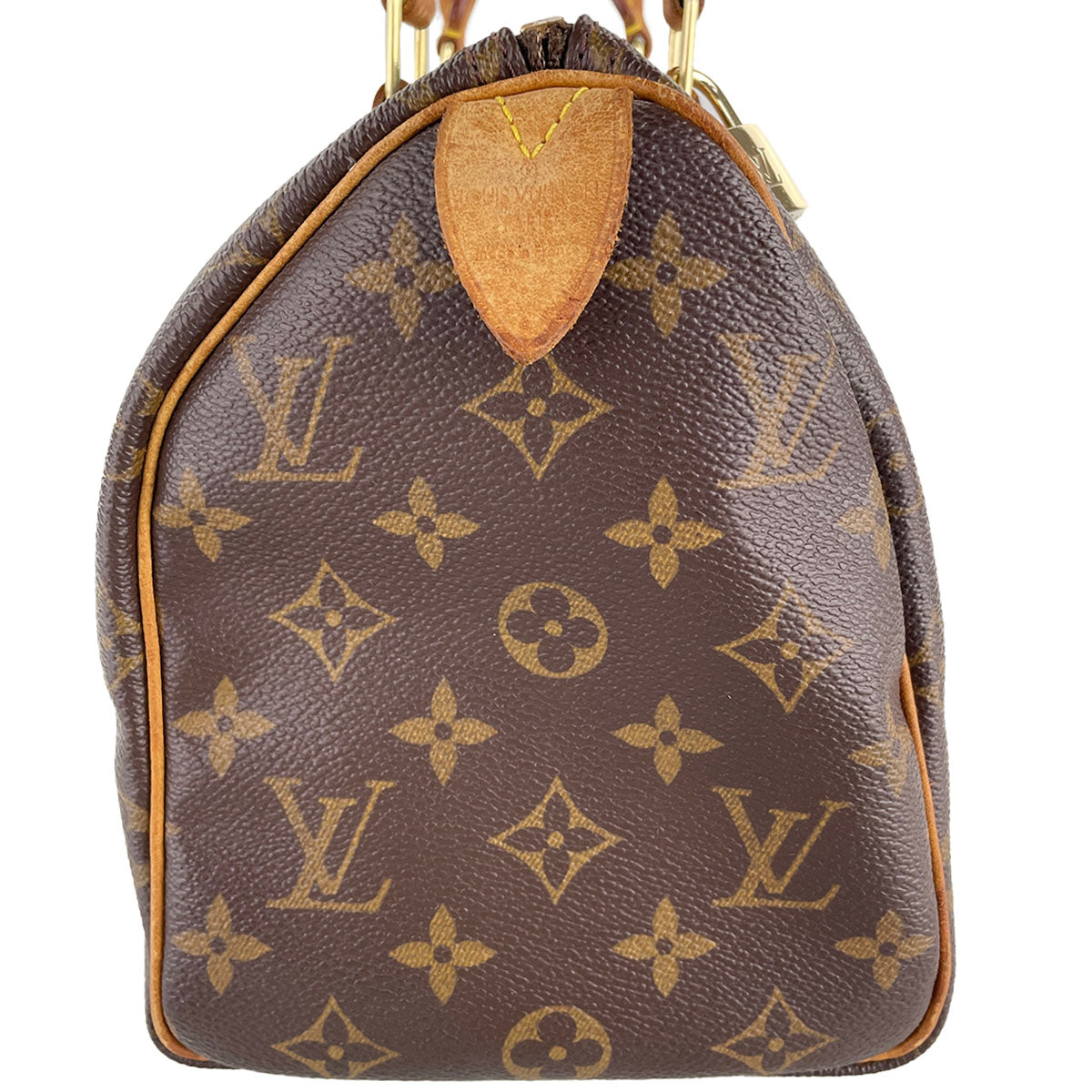 Louis Vuitton Monogram Speedy 25 Coated Canvas Fabric Brown Handbag 4932