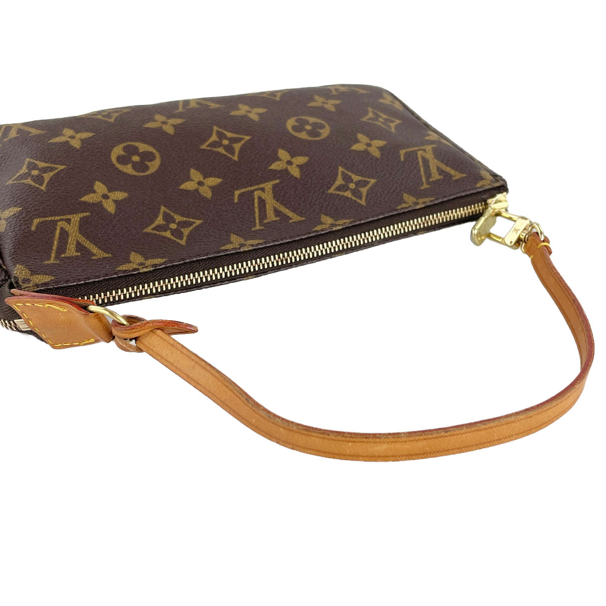 Louis Vuitton Monogram Pochette Accessoires Coated Canvas Brown Handbag 4922