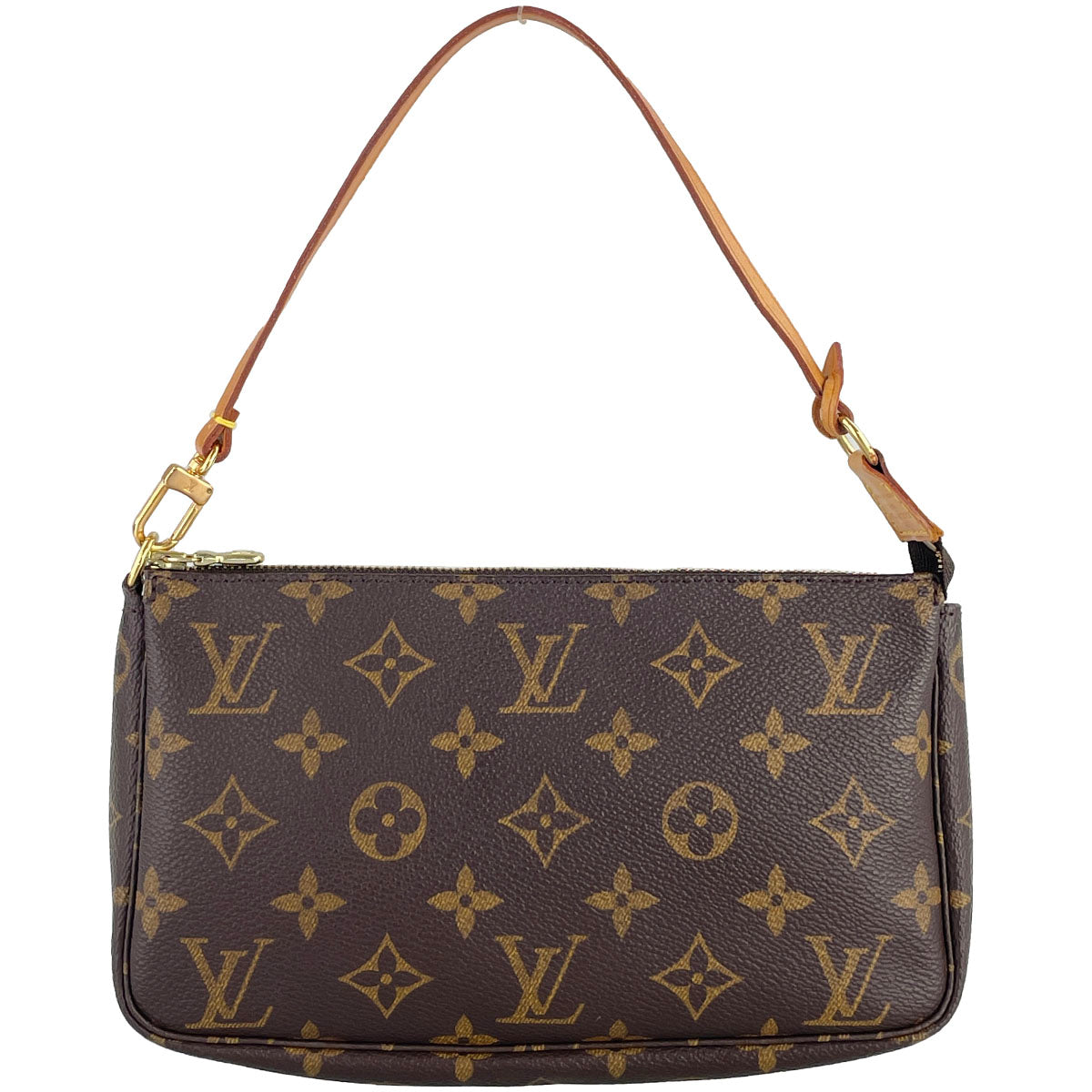 Louis Vuitton Monogram Pochette Accessoires Coated Canvas Brown Handbag 4883