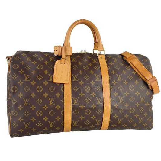 Louis Vuitton Monogram Keepall Bandouliere 50 Coated Canvas  Boston Bag 4840