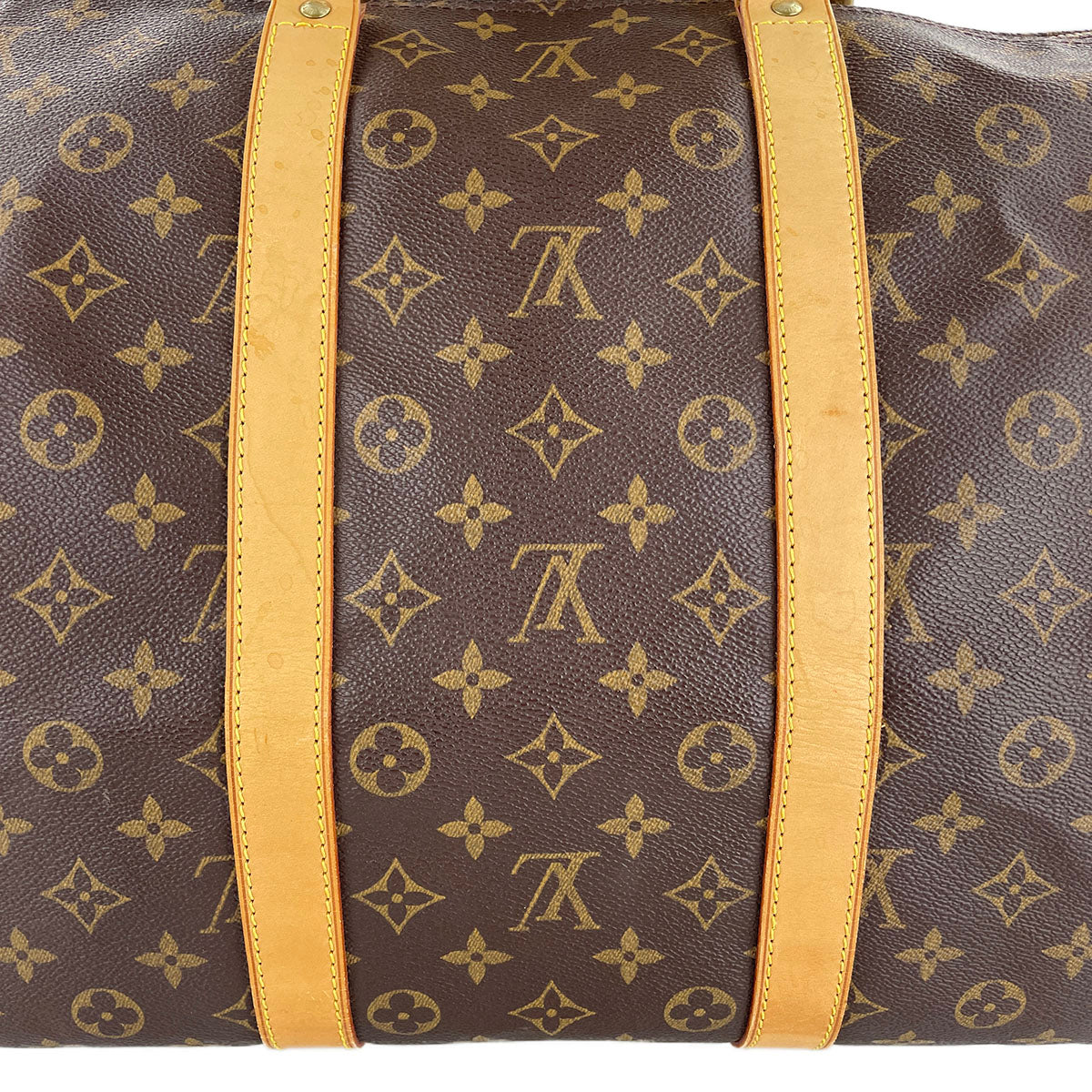 Louis Vuitton Monogram Keepall 55 Coated Canvas Fabric Brown Boston Bag 4857