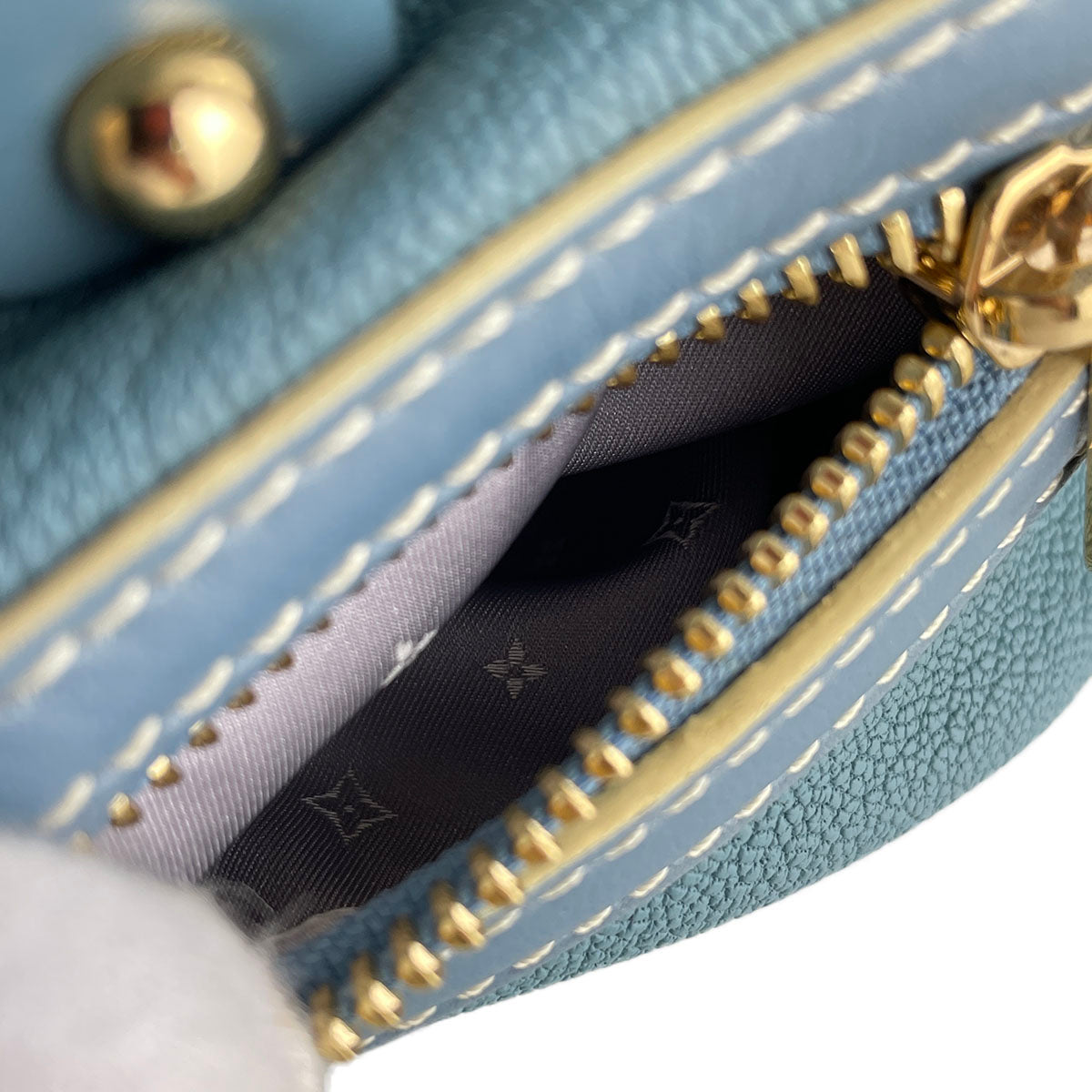 Louis Vuitton Suhali Angenieux PM Leather Fabric Blue Handbag 4851