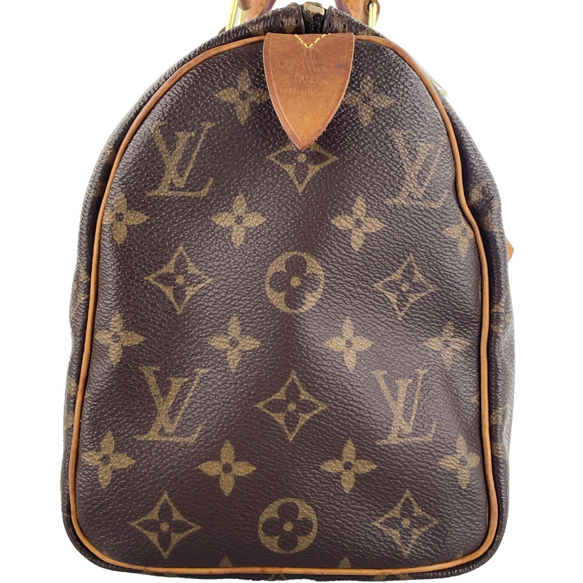 Louis Vuitton Monogram Speedy 25 Coated Canvas Fabric Brown Handbag 4937