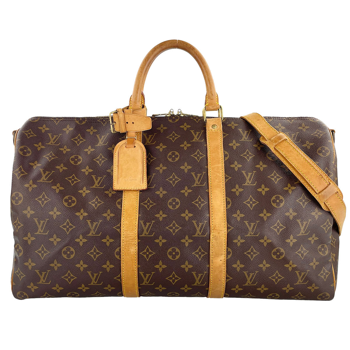 Louis Vuitton Monogram Keepall Bandouliere 50 Coated Canvas Boston Bag 4869