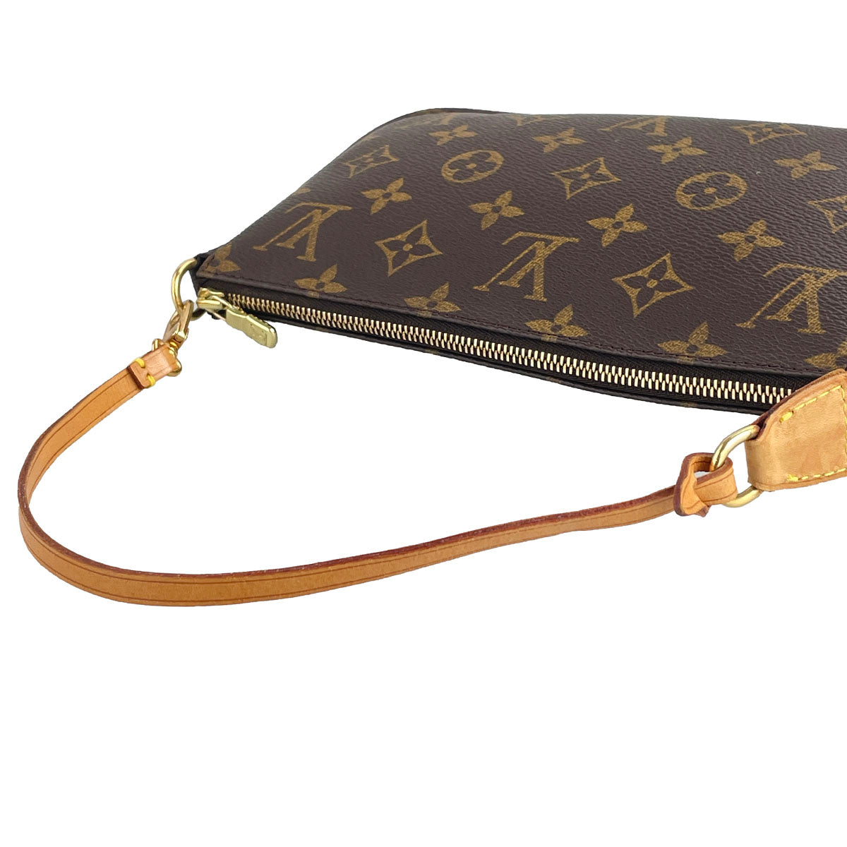 Louis Vuitton Monogram Pochette Accessoires Coated Canvas Brown Handbag 4883
