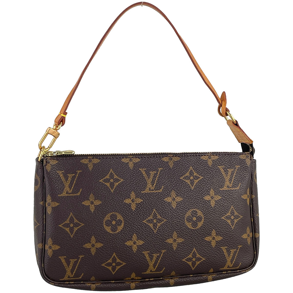 Louis Vuitton Monogram Pochette Accessoires Coated Canvas Brown Handbag 4883