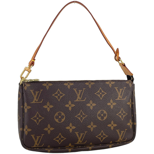Louis Vuitton Monogram Pochette Accessoires Coated Canvas Brown Handbag 4883