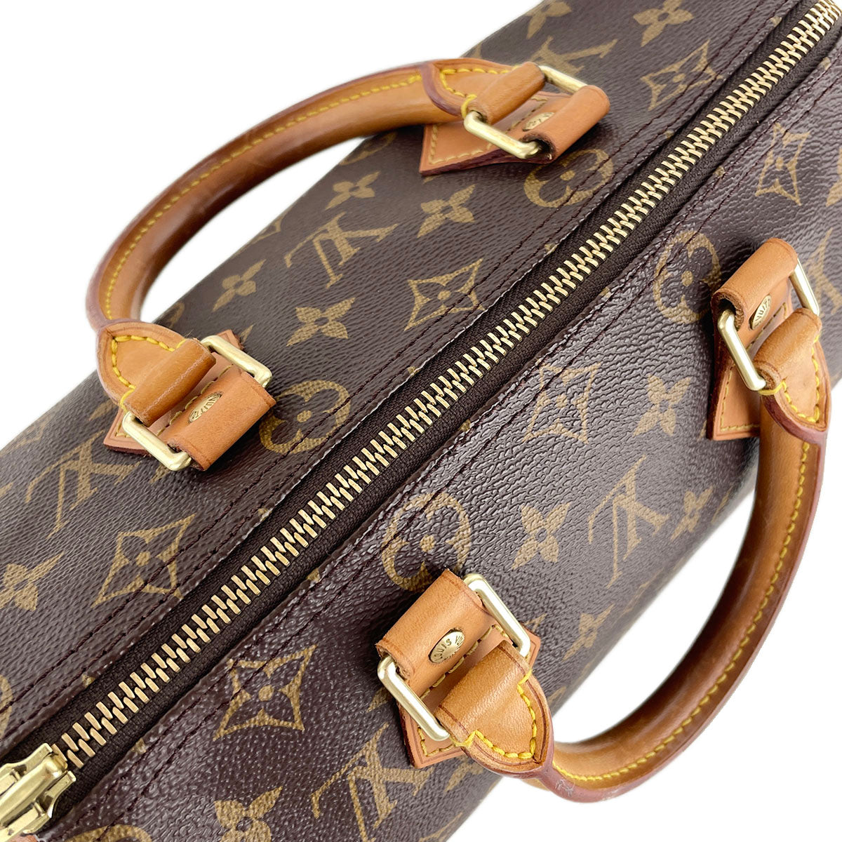 Louis Vuitton Monogram Speedy 25 Coated Canvas Fabric Brown Handbag 4941