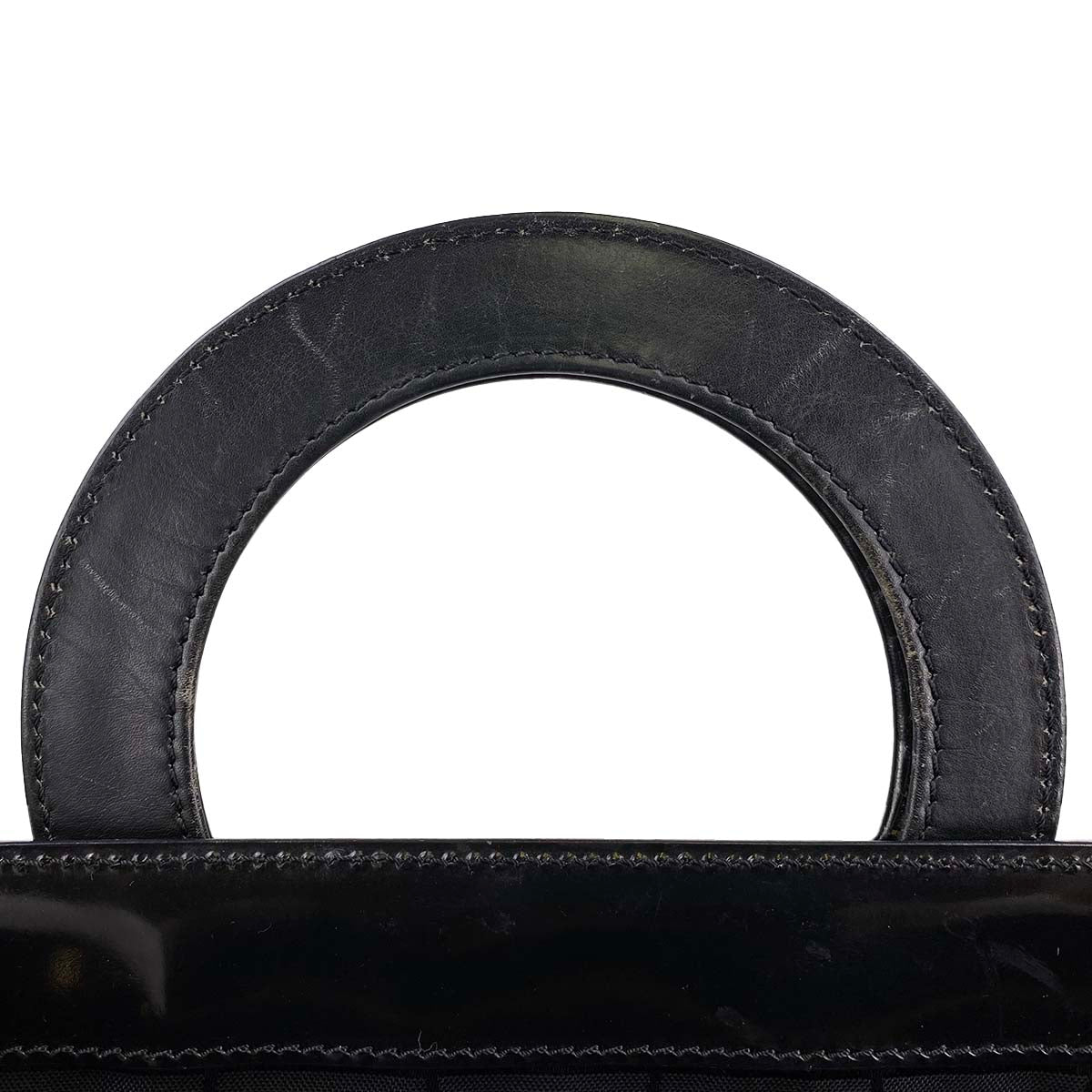 CELINE Macadam Circle PVC Fabric Brown Black Handbag 24