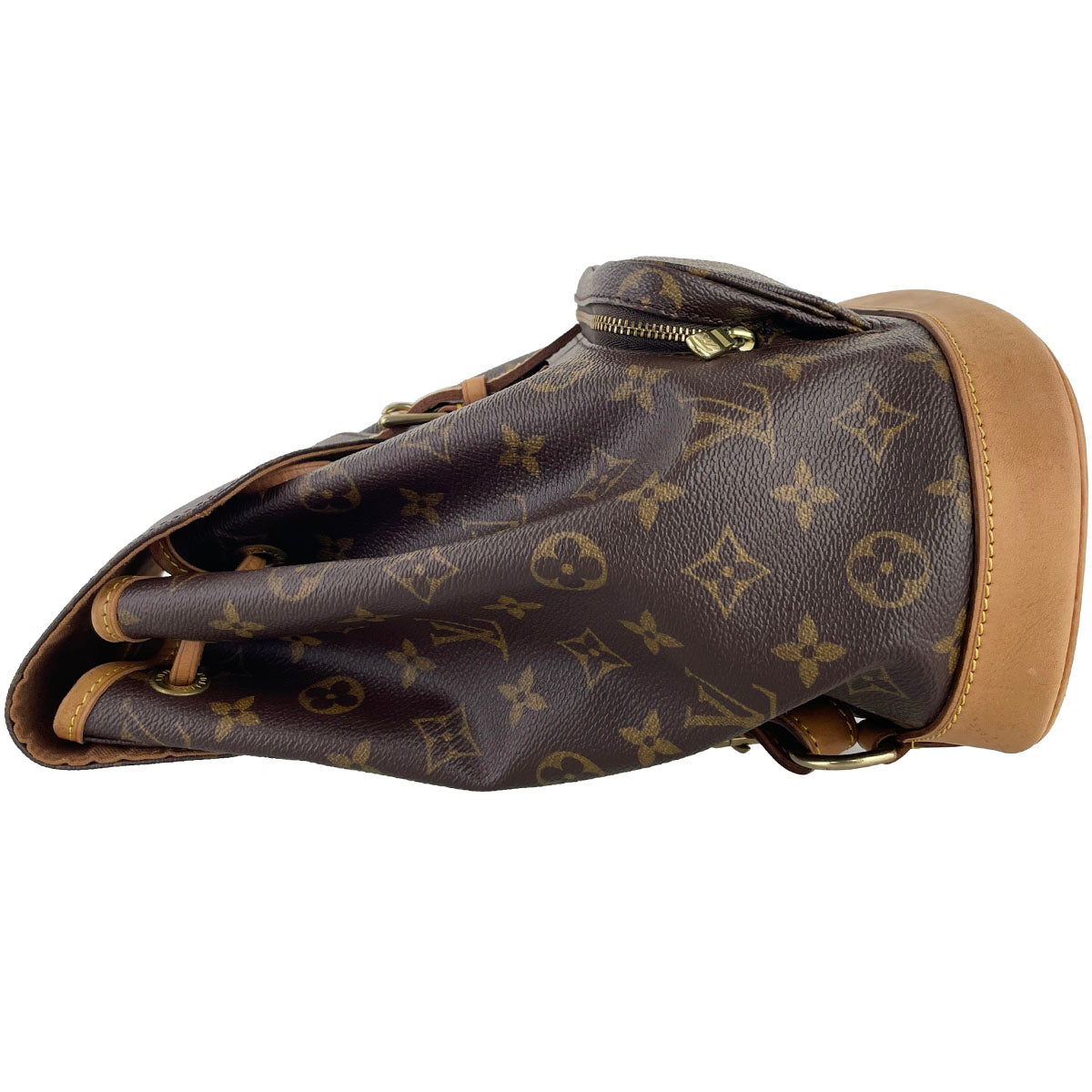 Louis Vuitton Monogram Montsouris MM Coated Canvas Brown Backpack Bag 4943