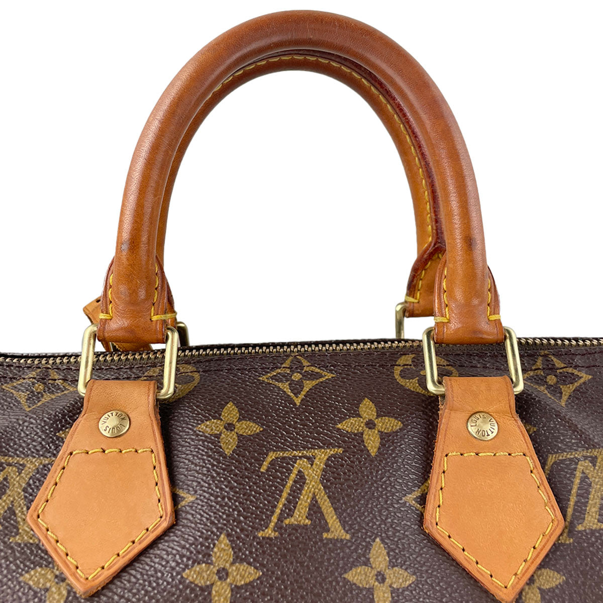 Louis Vuitton Monogram Speedy 25 Coated Canvas Fabric Brown Handbag 4897