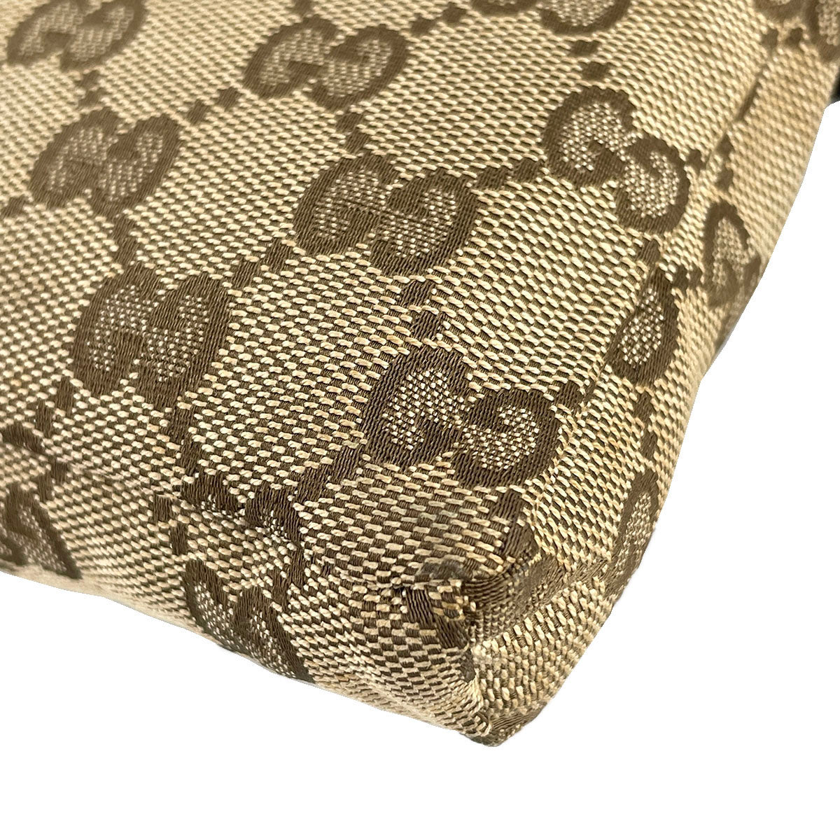 GUCCI GG Canvas Sherry Line Canvas Fabric Beige Brown Waist bag 4923