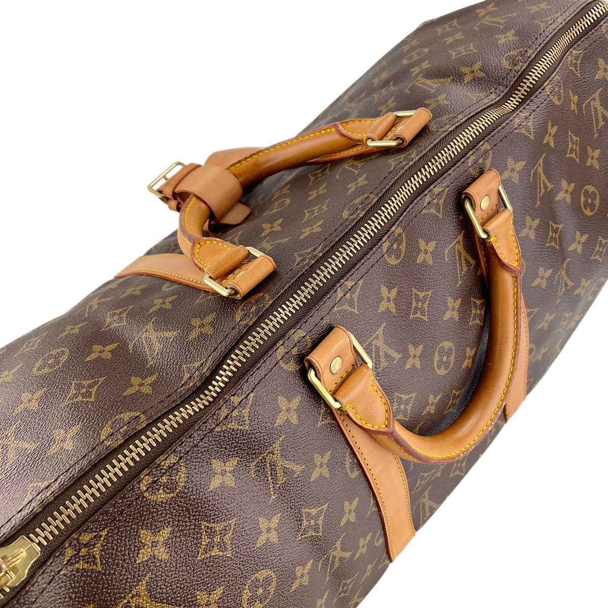Louis Vuitton Monogram Keepall 50 Leather Fabric Brown Boston Bag 4662