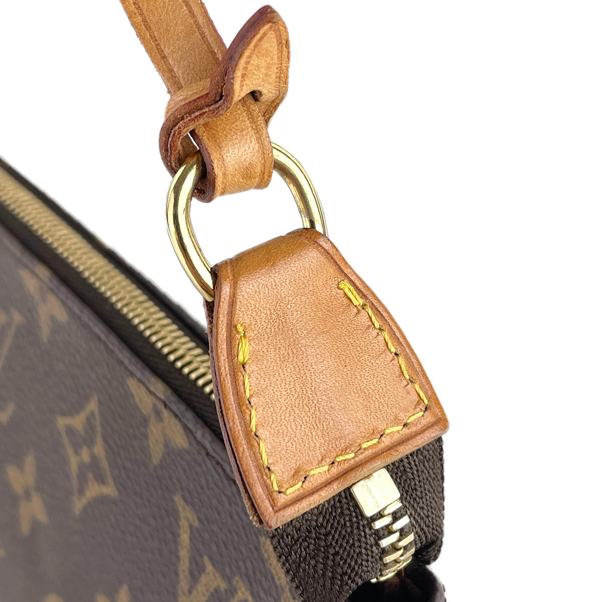 Louis Vuitton Monogram Pochette Accessoires Coated Canvas Brown Handbag 4920