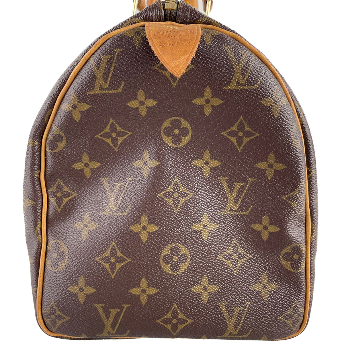 Louis Vuitton Monogram Speedy 30 Coated Canvas Fabric Brown Handbag 4866