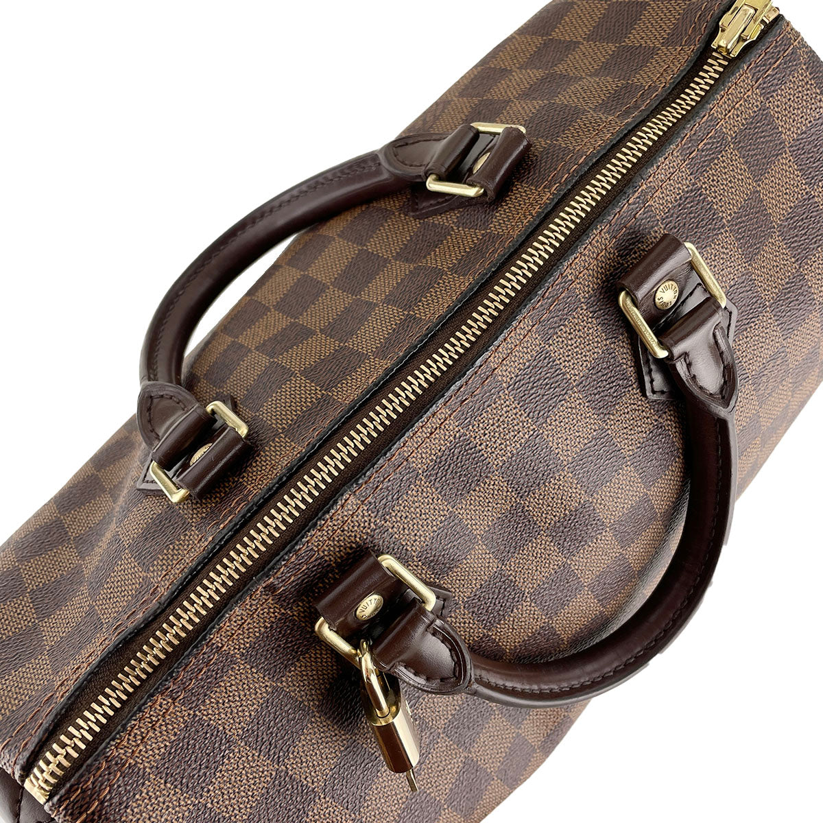 Louis Vuitton Damier Speedy 30 Coated Canvas Fabric Brown Handbag 4893