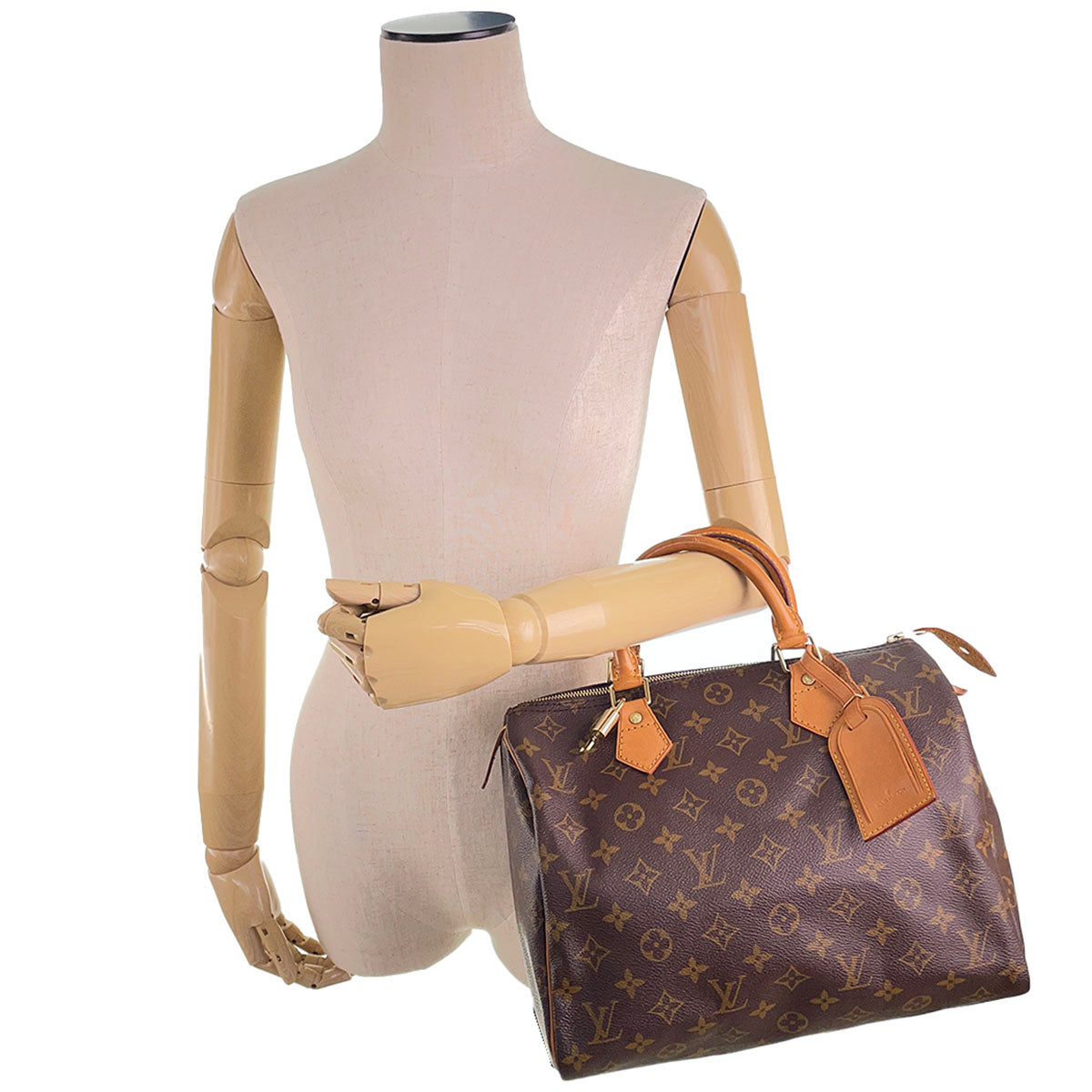 Louis Vuitton Monogram Speedy 30 Coated Canvas Fabric Brown Handbag 4865