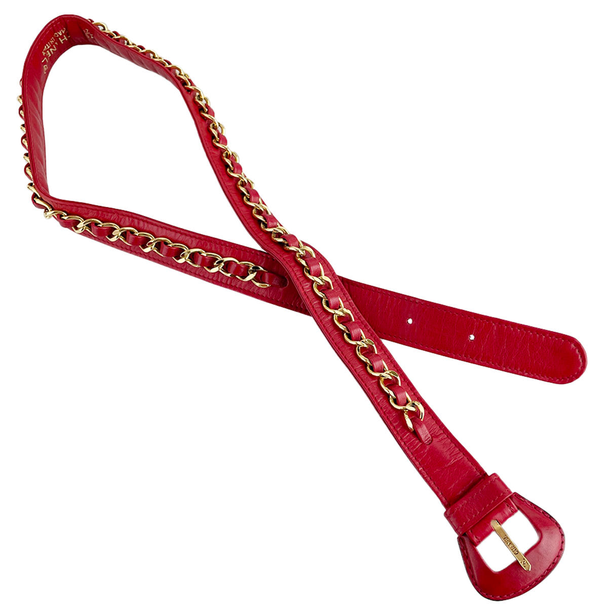 CHANEL Matelasse Lambskin Leather Red Waist bag 4856