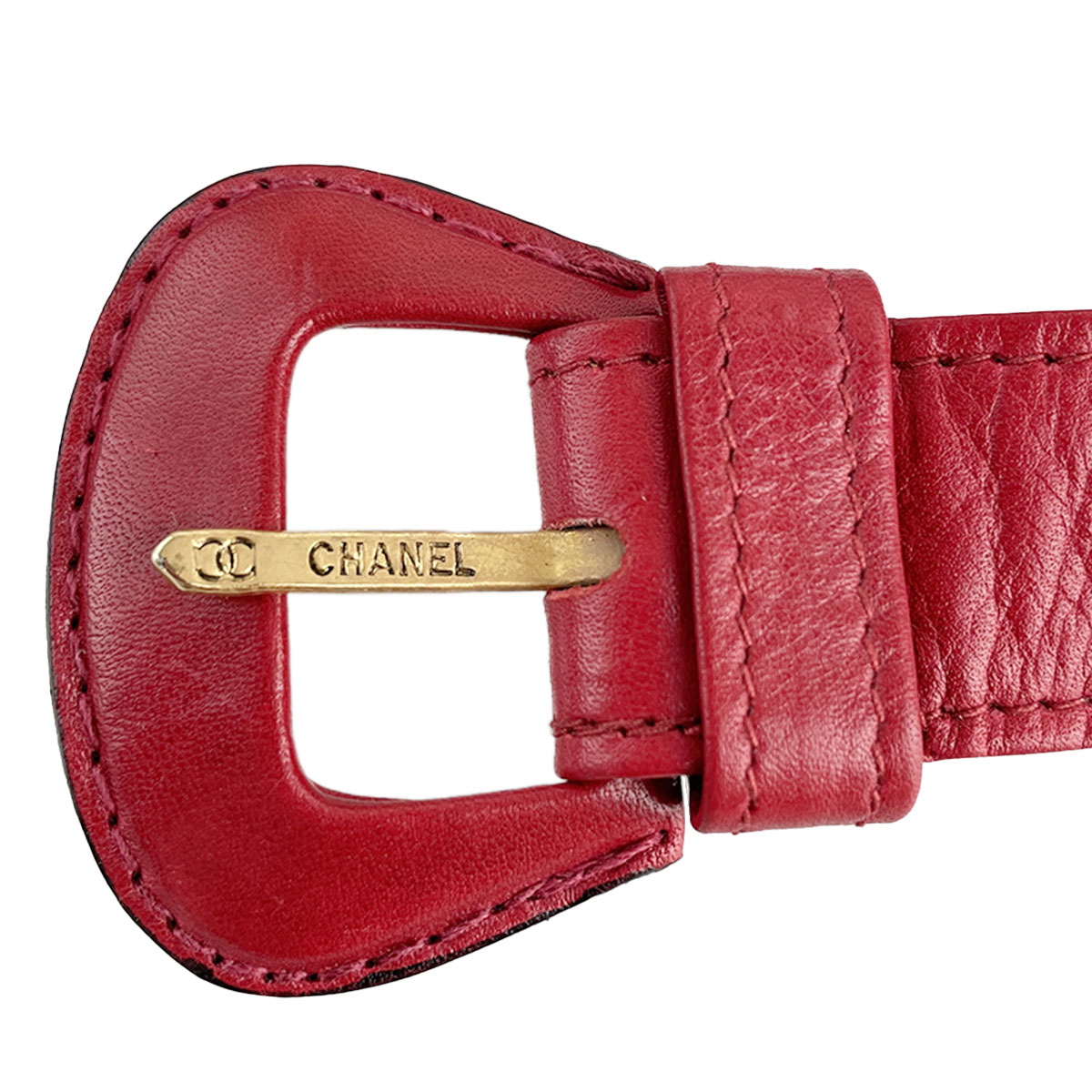 CHANEL Matelasse Lambskin Leather Red Waist bag 4856