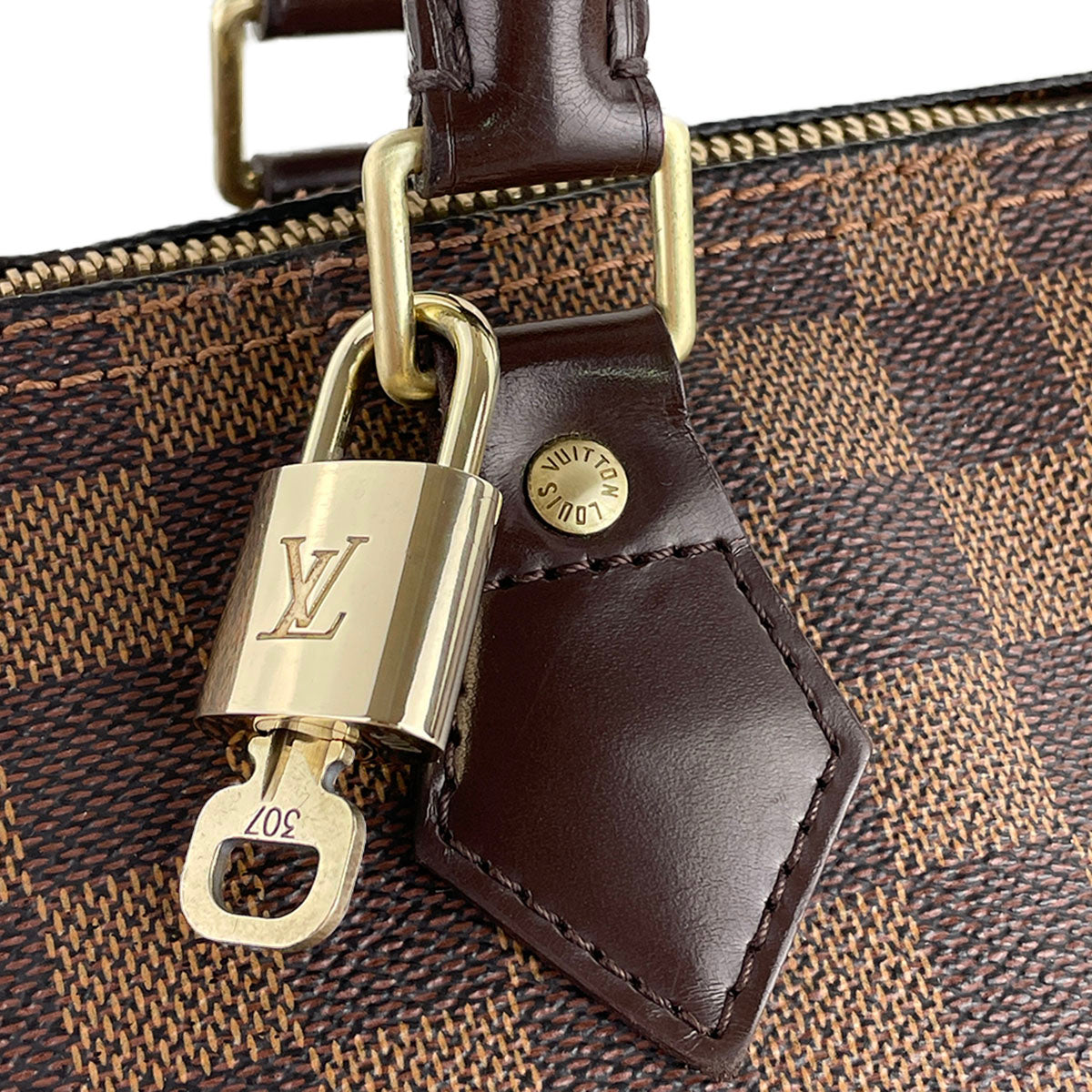 Louis Vuitton Damier Speedy 30 Coated Canvas Fabric Brown Handbag 4893