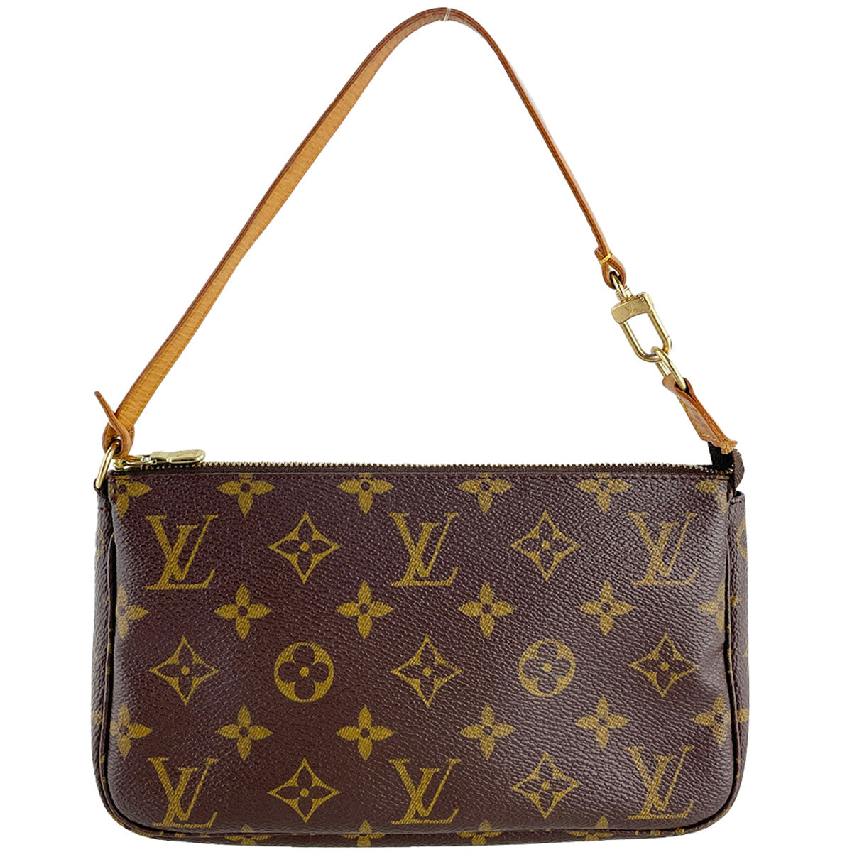 Louis Vuitton Monogram Pochette Accessoires Coated Canvas Brown Handbag 4844