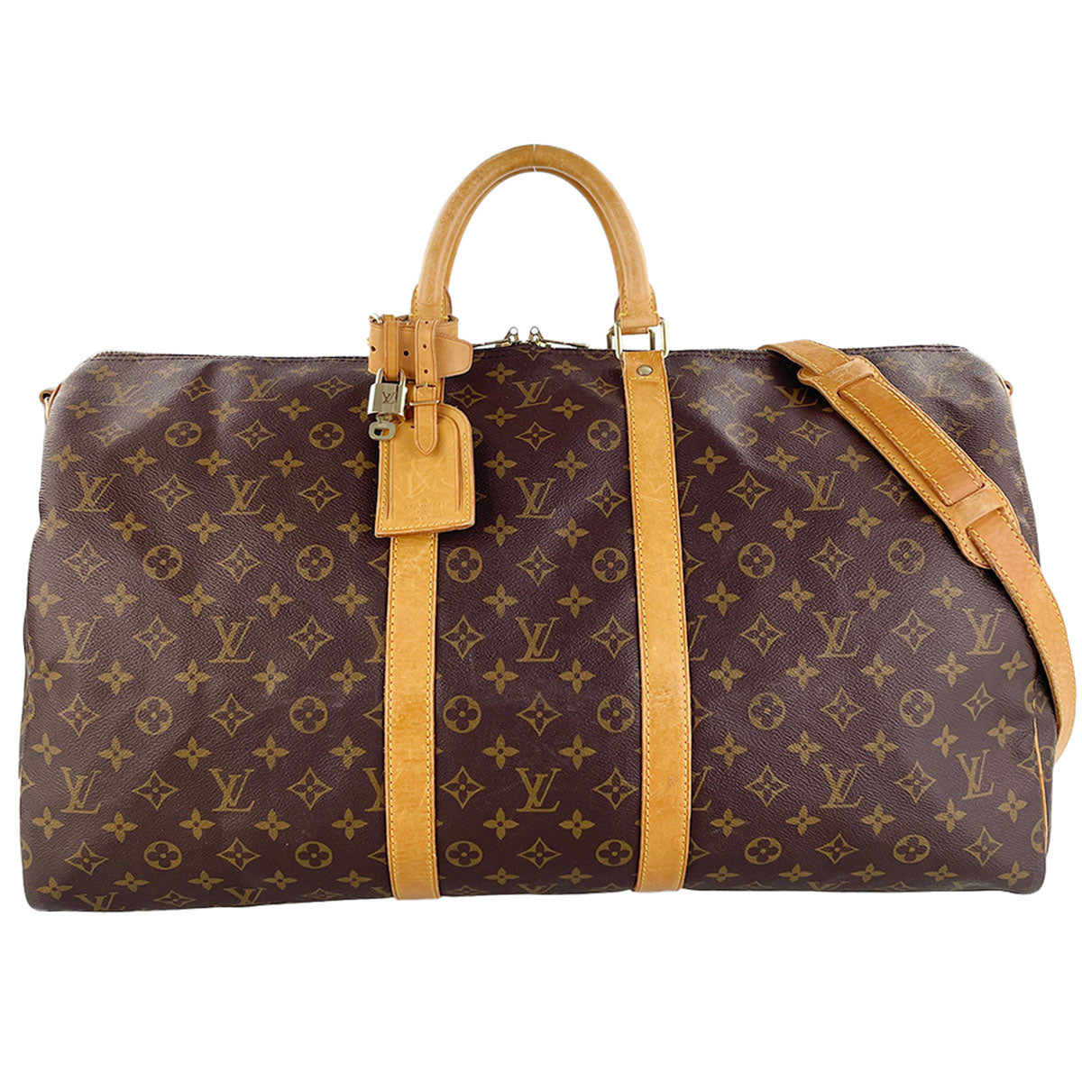 Louis Vuitton Monogram Keepall Bandouliere 55 Coated Canvas Boston Bag 4890