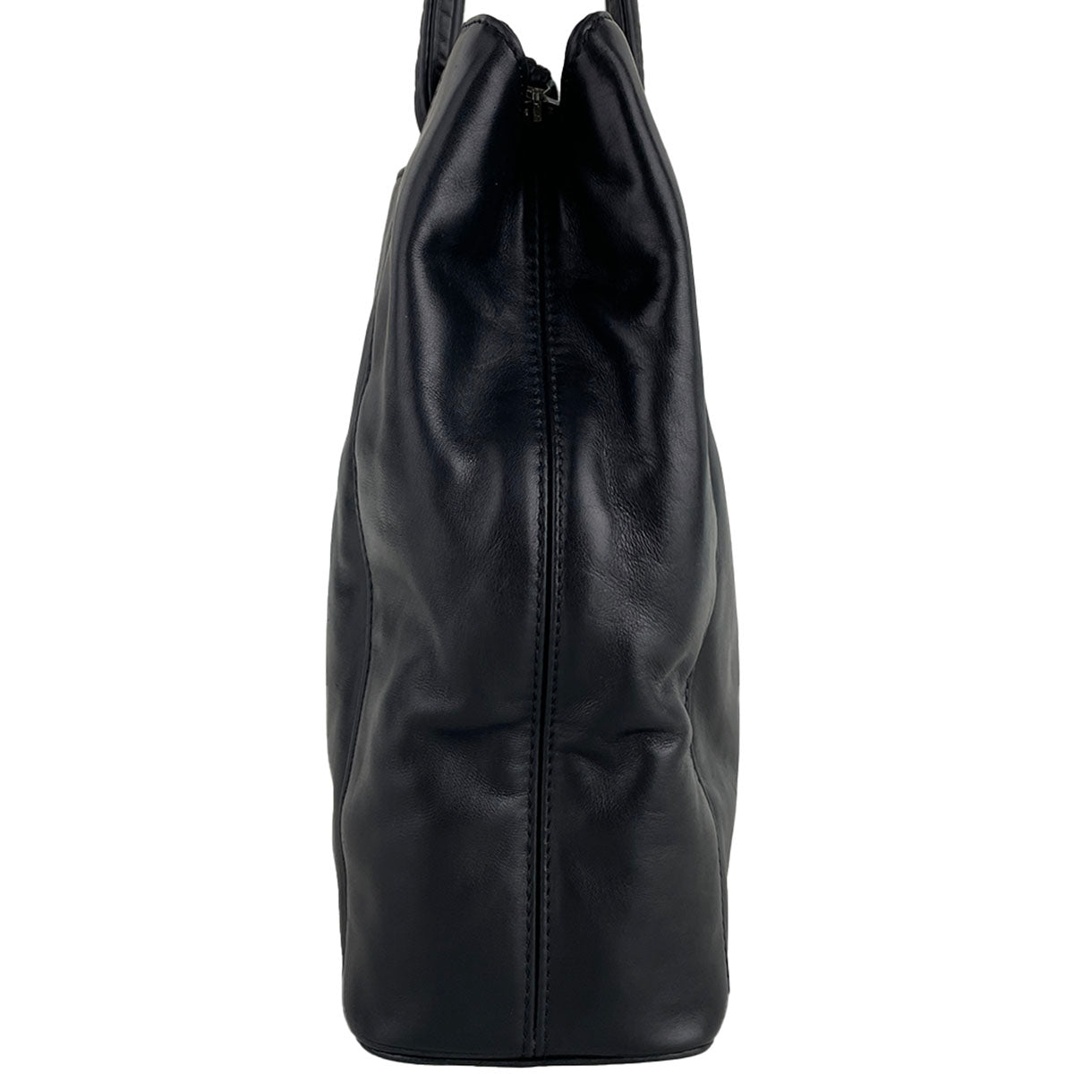 CHANEL Lambskin Leather Fabric Black Fringe Tote bag 4933