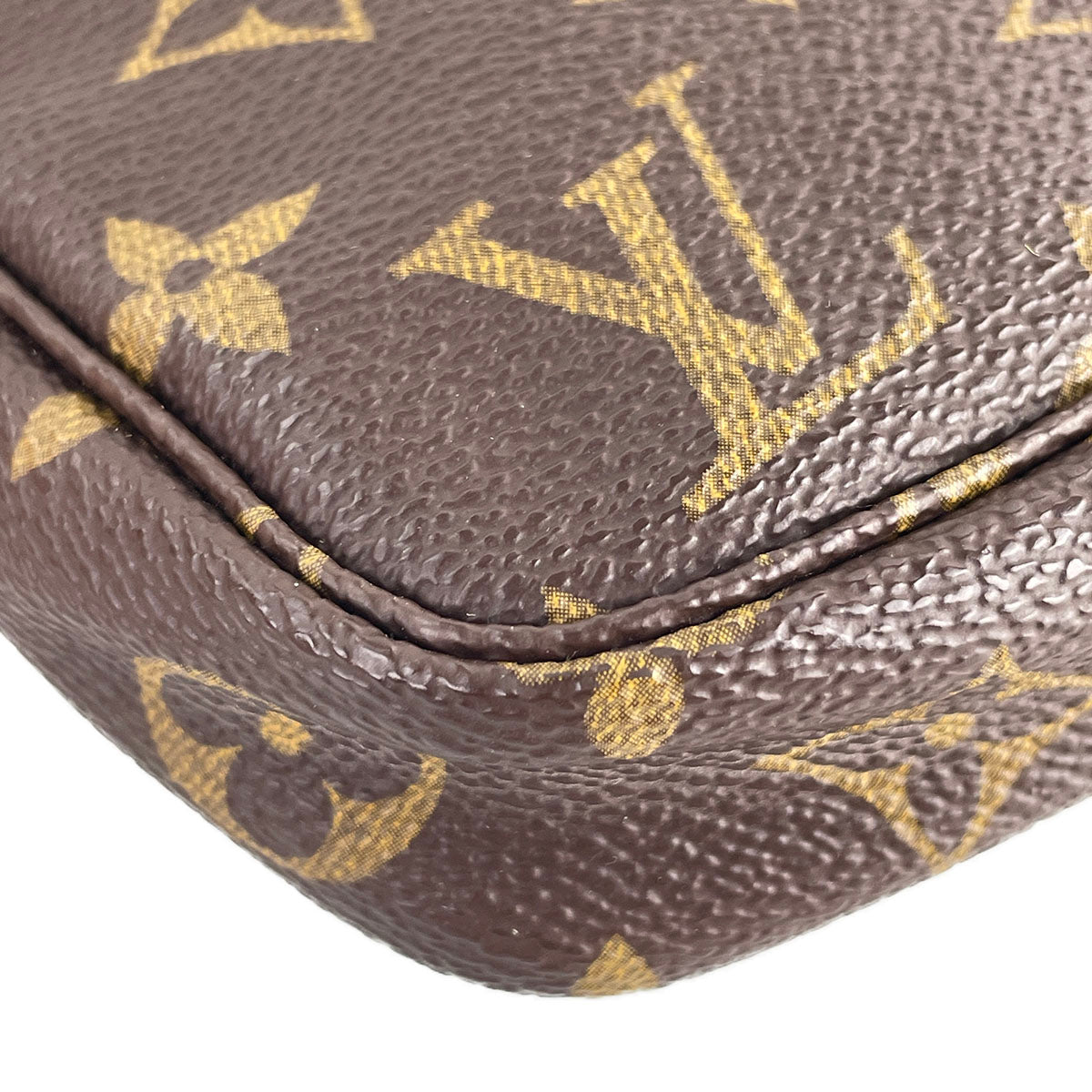 Louis Vuitton Monogram Pochette Accessoires Coated Canvas Brown Handbag 4922