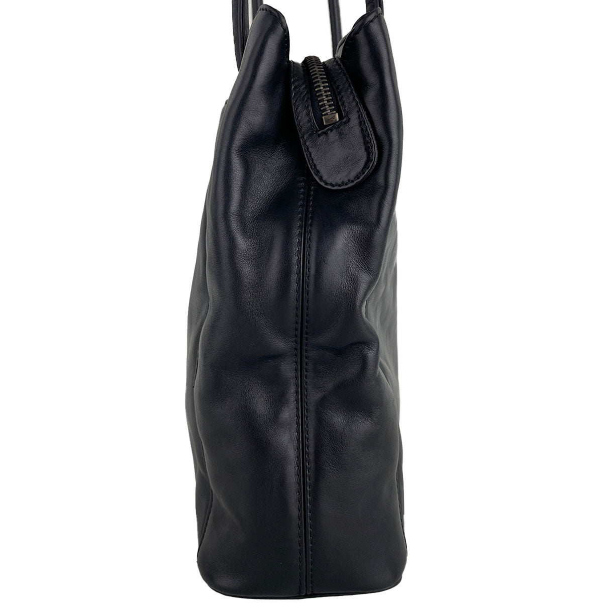 CHANEL Lambskin Leather Fabric Black Fringe Tote bag 4933