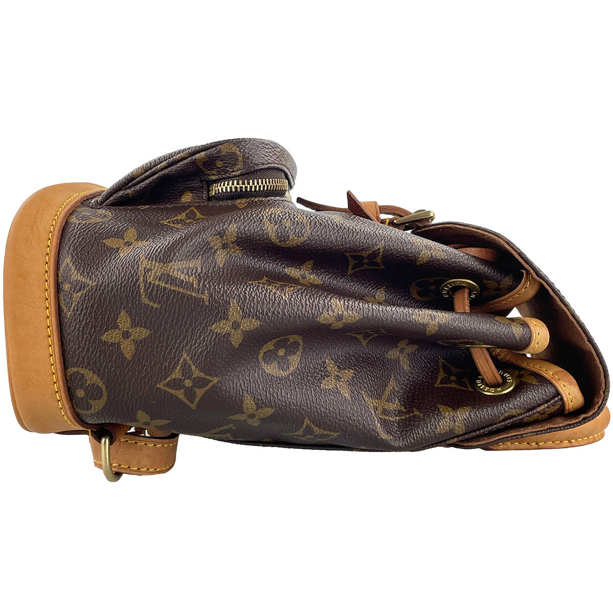 Louis Vuitton Monogram Montsouris PM Coated Canvas Brown Backpack Bag 4873