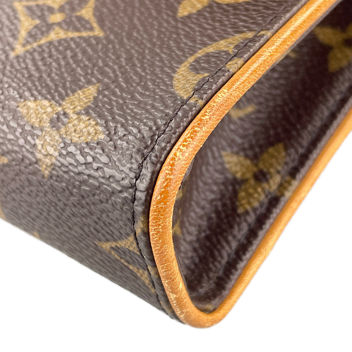 Louis Vuitton Monogram Pochette Florentine Coated Canvas Suede Brown Pouch 4875