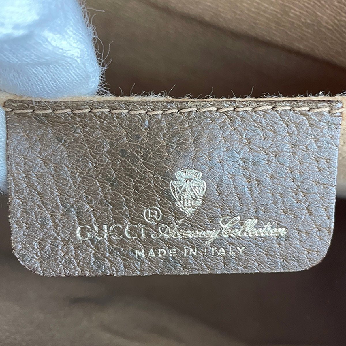 GUCCI Old Gucci Sherry Line PVC Leather Beige Brown Clutch bag 4900