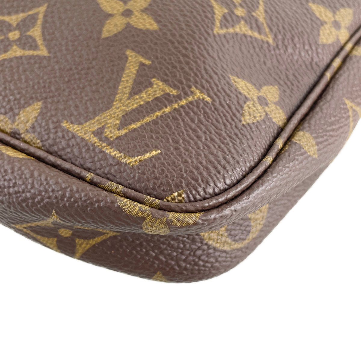 Louis Vuitton Monogram Pochette Accessoires Coated Canvas Brown Handbag 4891