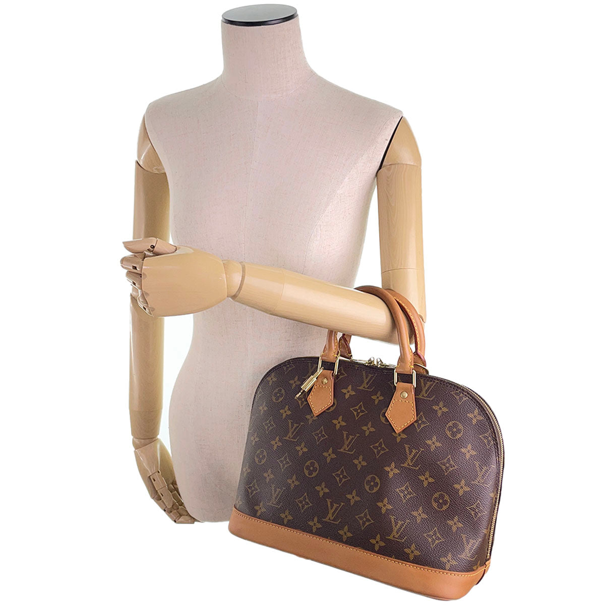 Louis Vuitton Monogram Alma Coated Canvas Fabric Brown Handbag 4823