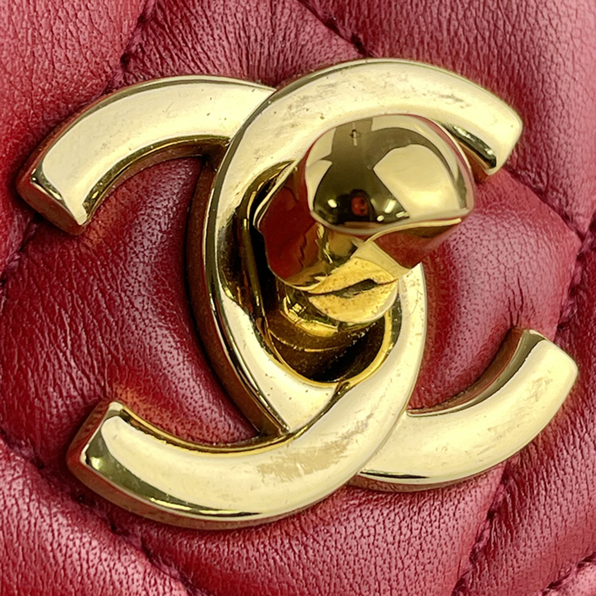 CHANEL Matelasse Lambskin Leather Red Waist bag 4856
