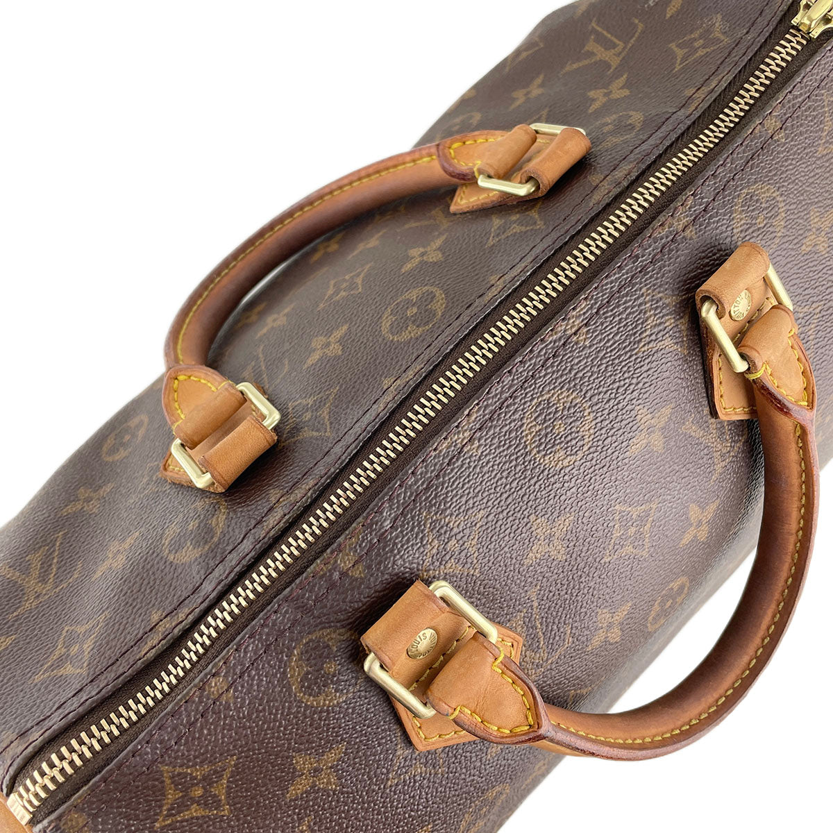 Louis Vuitton Monogram Speedy 30 Coated Canvas Fabric Brown Handbag 4885