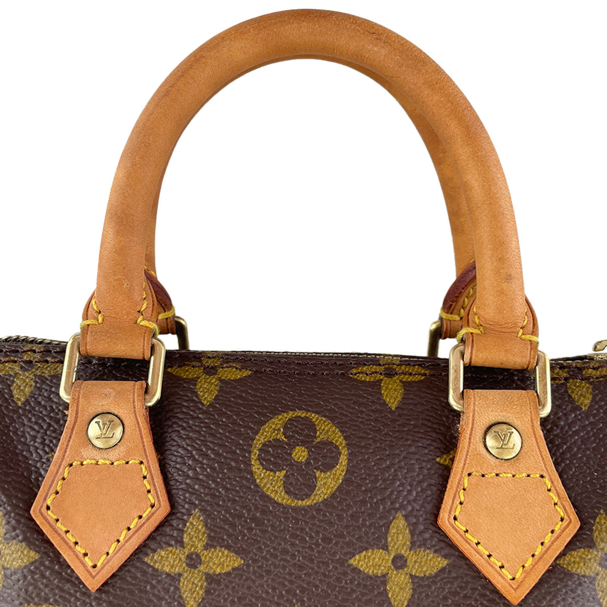 Louis Vuitton Monogram Mini speedy Coated Canvas Fabric Brown Handbag 4896