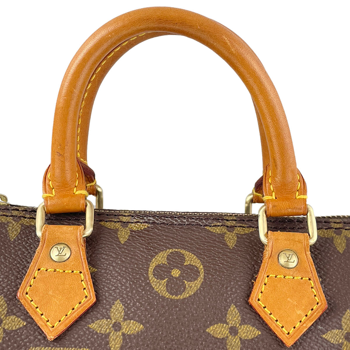 Louis Vuitton Monogram Mini speedy Coated Canvas Fabric Brown 2way Handbag 4944