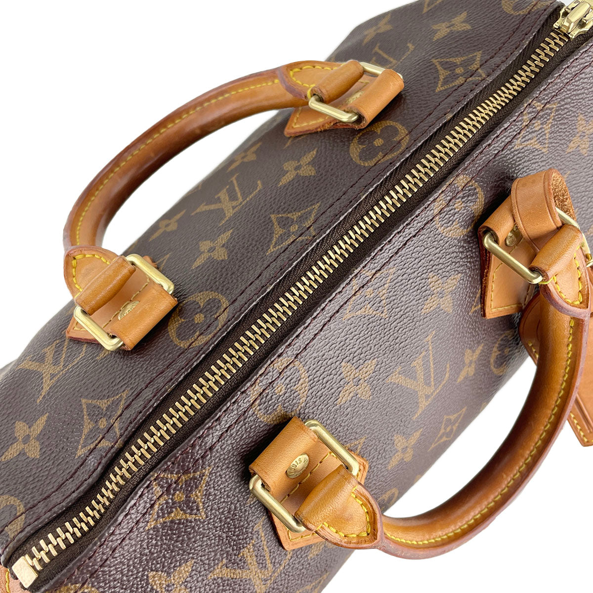 Louis Vuitton Monogram Speedy 25 Coated Canvas Fabric Brown Handbag 4925