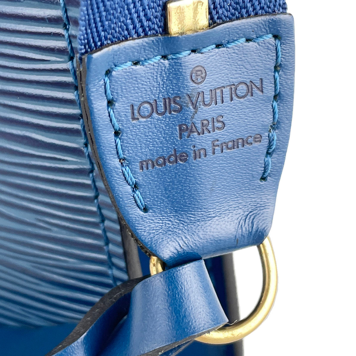 Louis Vuitton Epi Pochette Accessoires Leather Suede Blue Handbag 4942